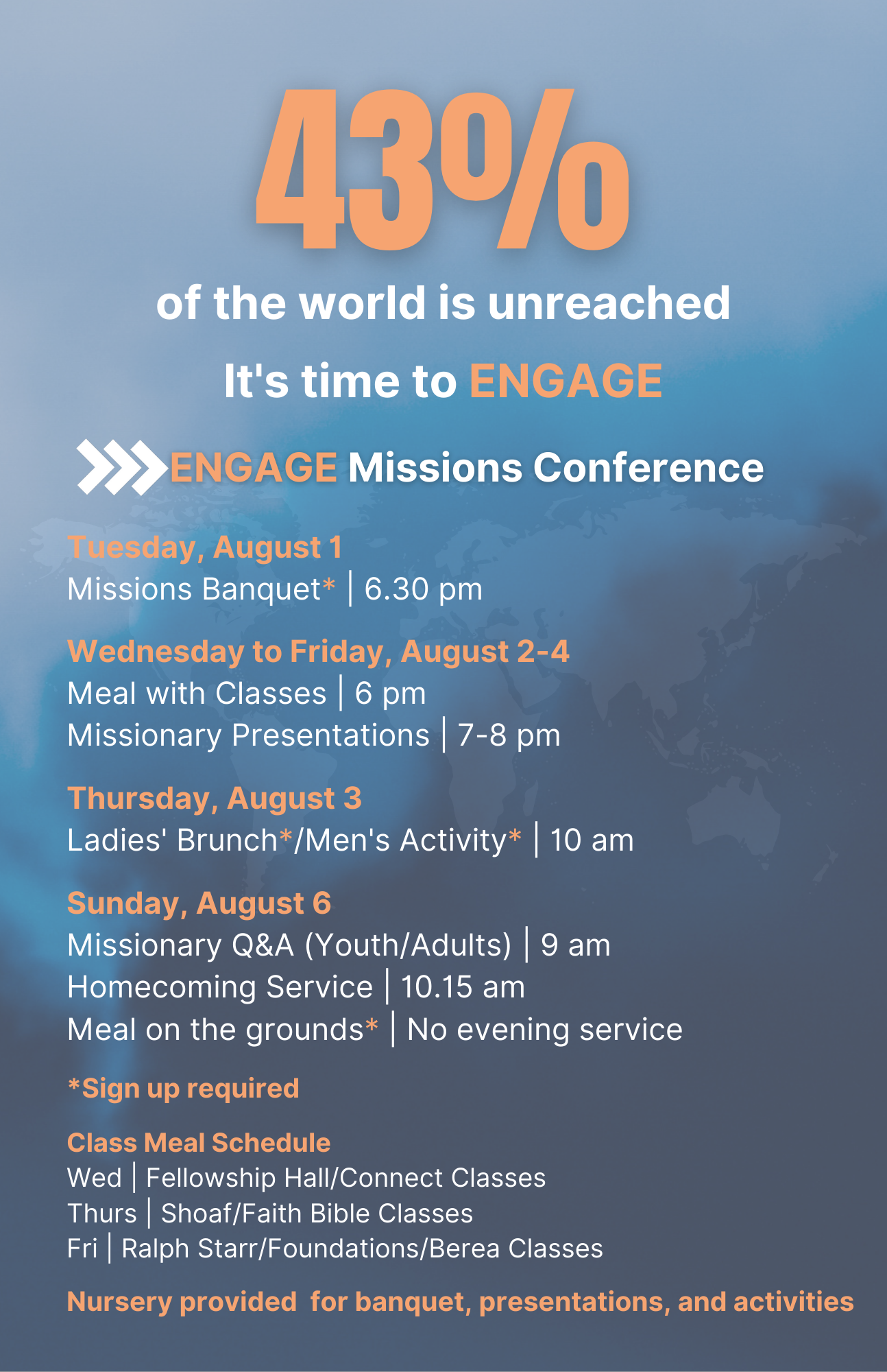 Engage Missions Conference Sheets Memorial Baptist Church